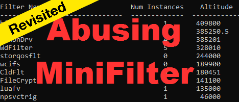 Revisiting MiniFilter Abuse Techniques to Blind EDR